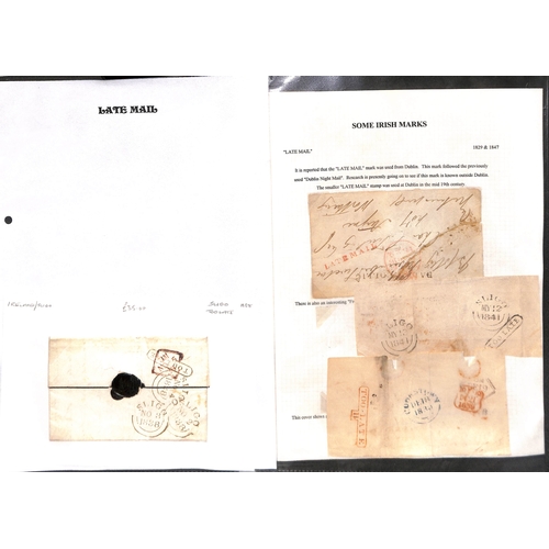 402 - Late Mail. 1828-39 Entire letters or entires handstamped 