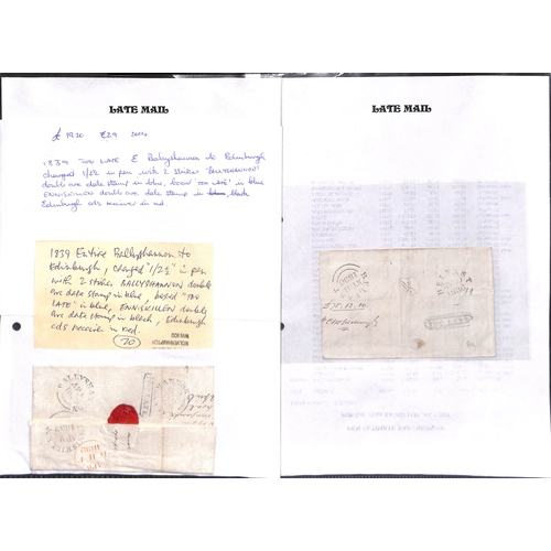 402 - Late Mail. 1828-39 Entire letters or entires handstamped 