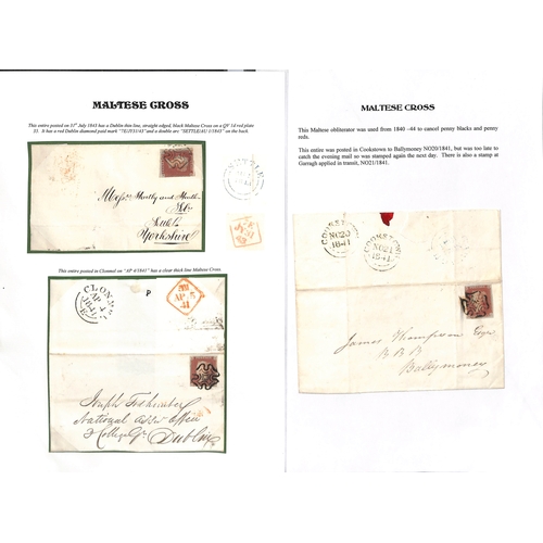 405 - Maltese Crosses. 1841-44 Entire letters, entires and covers all with Maltese Cross cancels, includin... 