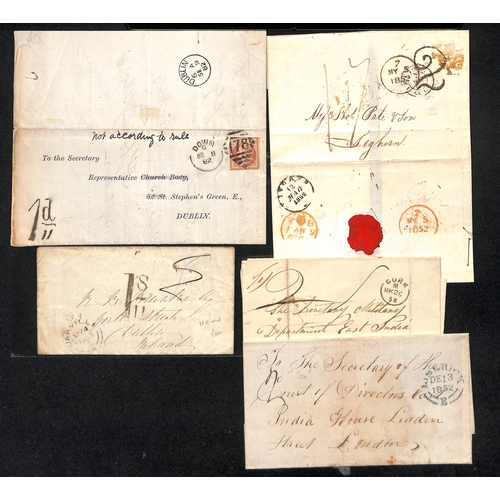 407 - Postage Dues. 1845-82 Entire letters, entires and covers including 