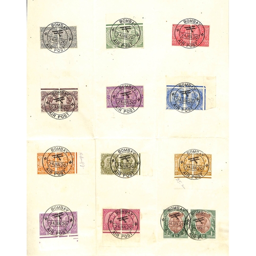 1092 - 1920 (Jan - Mar) Karachi to Bombay experimental air service comprising 1890 G.B Penny Postage Jubile... 