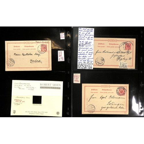 906 - 1898-1900 Germany postcards (3), pieces (3) and stamps (7) cancelled at Tsingtau, comprising scarce ... 