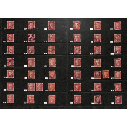 22 - 1864-79 1d Red plates with plate 146 pair handstamped 