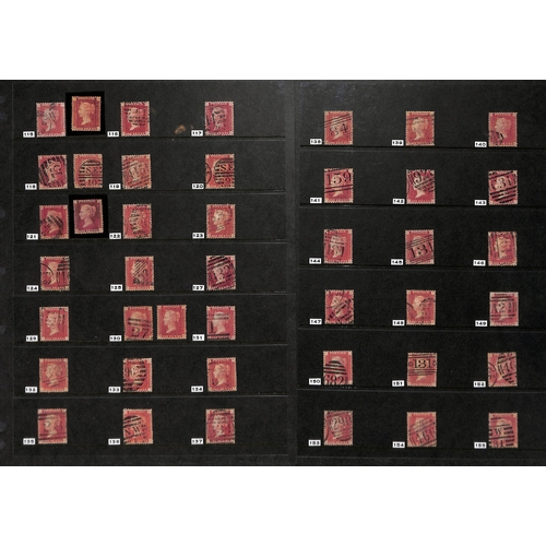 22 - 1864-79 1d Red plates with plate 146 pair handstamped 