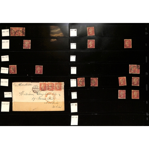 22 - 1864-79 1d Red plates with plate 146 pair handstamped 