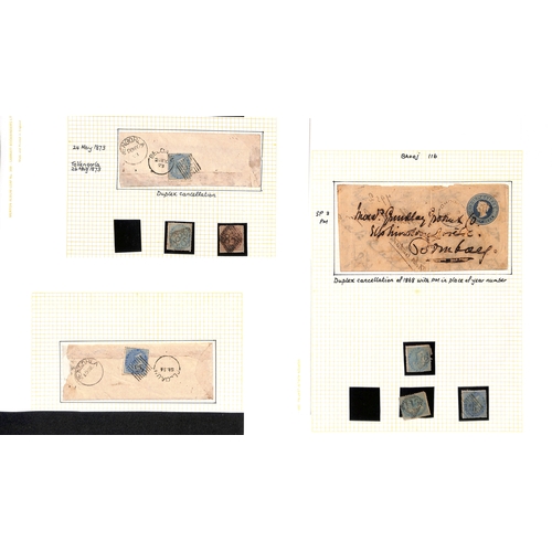 973 - Bombay Circle. 1859-74 Covers, mainly franked ½a, with Cooper type 4 numeral obliterators or du... 