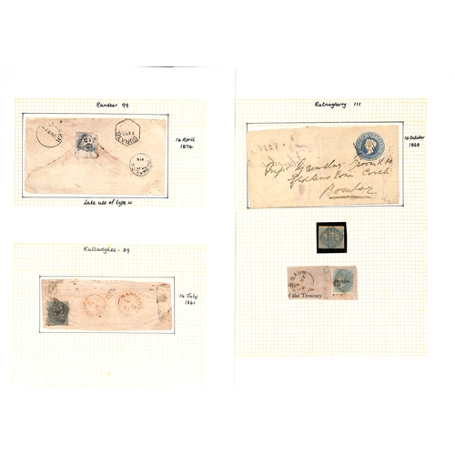 973 - Bombay Circle. 1859-74 Covers, mainly franked ½a, with Cooper type 4 numeral obliterators or du... 