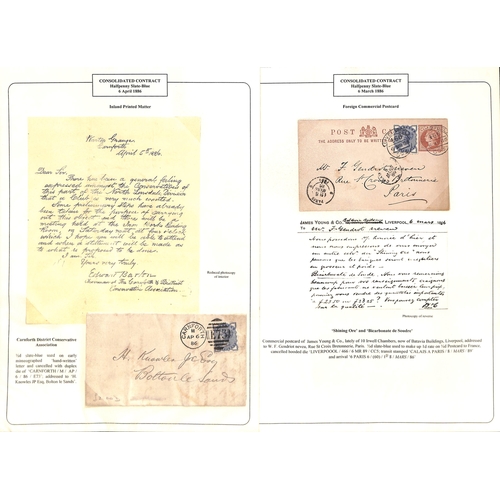 116 - 1880 ½d - 5d Collection written up on pages including the set of five handstamped 