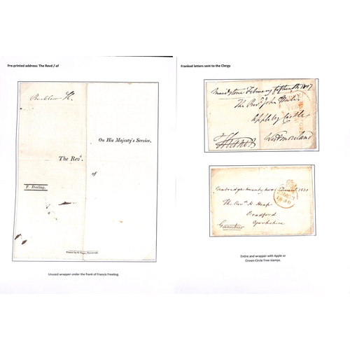 156 - 1751-1839 Entire letters or entires (4) and fronts (7) including fronts to the Post Office Secretary... 