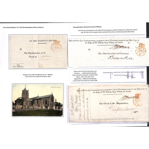 233 - 1816-39 Printed wrappers, all with Free datestamps, comprising Tithe Commissioners (3, also an 1843 ... 