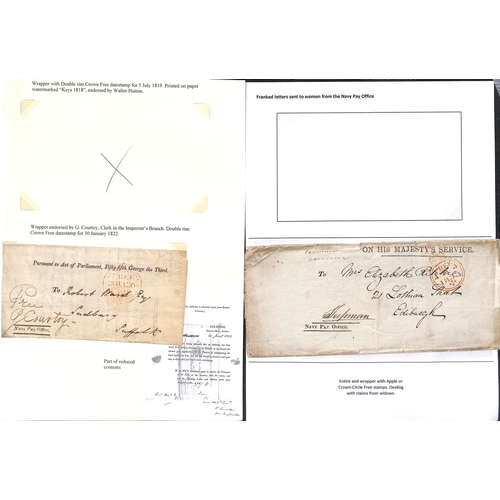 238 - Navy Pay Office. 1803-33 Printed wrappers, three with partly printed addresses 