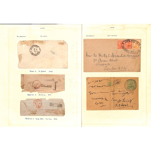 994 - 1856-1929 Covers and cards, explanatory handstamps including 