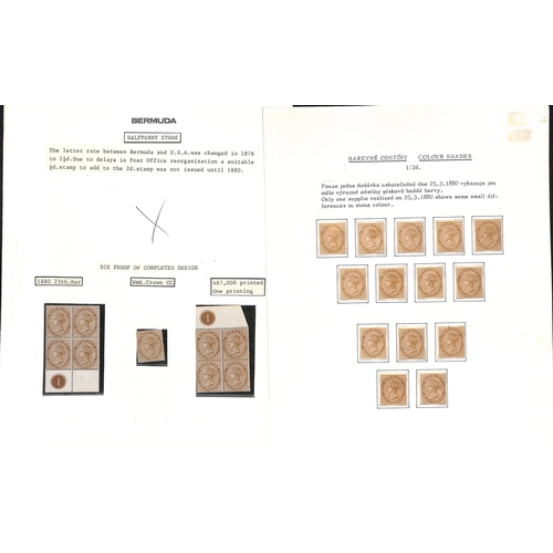 752 - 1880 ½d and 4d Selection including ½d left pane of sixty, plate blocks of twelve, six and ... 