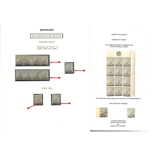 757 - 1901 One Farthing surcharge, mint and used selection including Specimen overprints (2), mint half sh... 