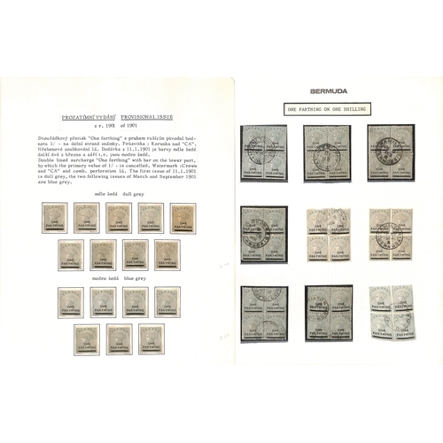 757 - 1901 One Farthing surcharge, mint and used selection including Specimen overprints (2), mint half sh... 