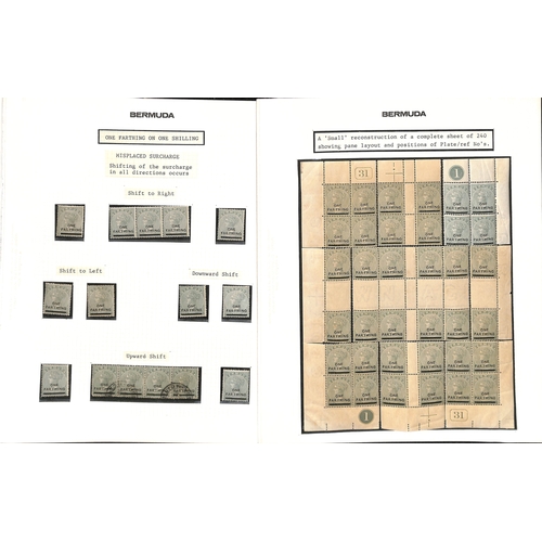 757 - 1901 One Farthing surcharge, mint and used selection including Specimen overprints (2), mint half sh... 