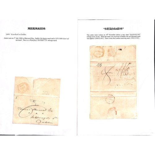 388 - Dublin. 1732-1839 Entire letters and entires with Bishop Marks, circular datestamps with the year in... 