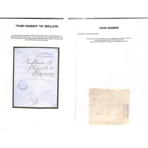 393 - 1840-58 Stampless covers, entire letters and entires all prepaid in cash with distinctive 1d Paid ha... 