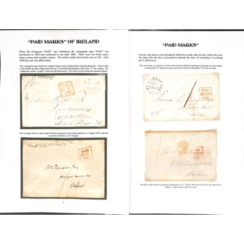 393 - 1840-58 Stampless covers, entire letters and entires all prepaid in cash with distinctive 1d Paid ha... 