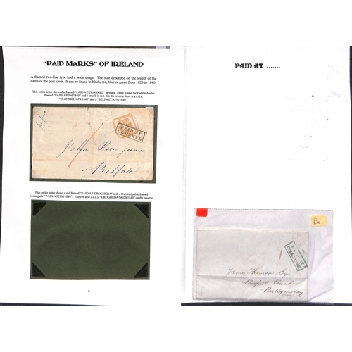 393 - 1840-58 Stampless covers, entire letters and entires all prepaid in cash with distinctive 1d Paid ha... 