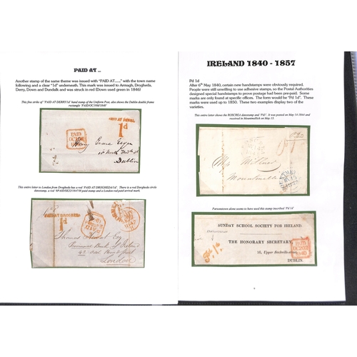 393 - 1840-58 Stampless covers, entire letters and entires all prepaid in cash with distinctive 1d Paid ha... 