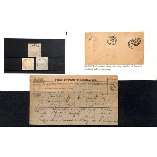 367 - Cornwall. 1804-1953 Covers and cards, maps, prints, printed notepaper and ephemera, with many 1d red... 