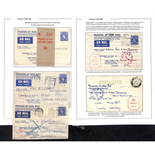 653 - P.O.W/Internee Mail. 1939-46 Covers and cards, most from or to British P.O.Ws in Germany or Italy in... 