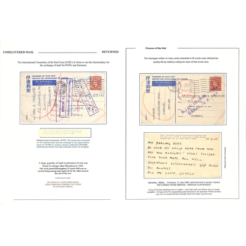 656 - P.O.W Mail - Far East. 1942-45 Covers, cards and ephemera including stampless covers from G.B to Tha... 