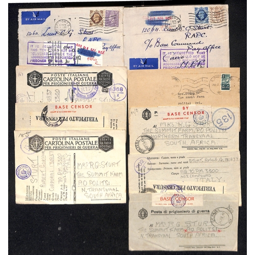 657 - 1942-45 Letters from G.B to Lt. C.G Sturt in Cairo all returned with 