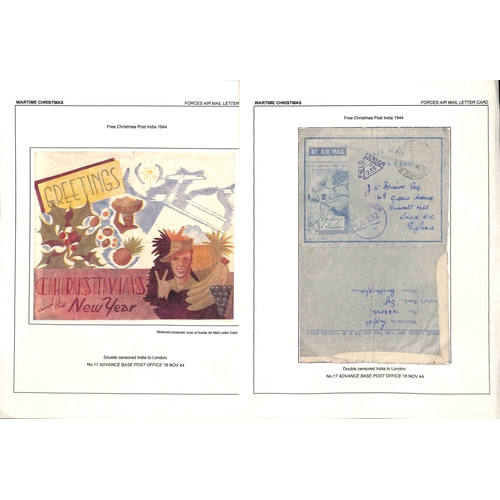 649 - Christmas. 1942-44 Christmas airletters (13, ten post free), mainly pictorial types, one from Egypt ... 