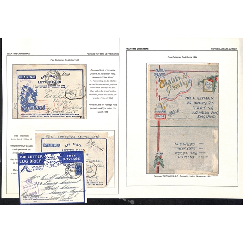 649 - Christmas. 1942-44 Christmas airletters (13, ten post free), mainly pictorial types, one from Egypt ... 