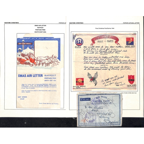 649 - Christmas. 1942-44 Christmas airletters (13, ten post free), mainly pictorial types, one from Egypt ... 