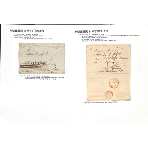 881 - Munster (Westphalia). 1638-1867 Prestamp and stampless entire letters including 1638 entire letter t... 