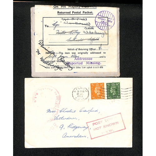 634 - Undelivered/Returned/Redirected. 1940-45 Covers and cards to British forces, most undelivered and re... 