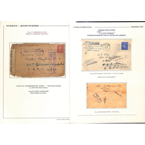 634 - Undelivered/Returned/Redirected. 1940-45 Covers and cards to British forces, most undelivered and re... 