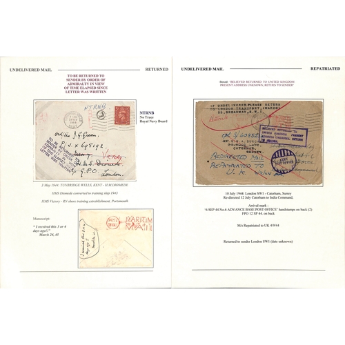 634 - Undelivered/Returned/Redirected. 1940-45 Covers and cards to British forces, most undelivered and re... 