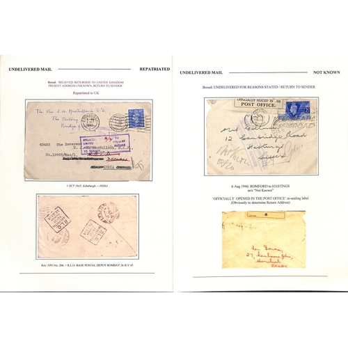 634 - Undelivered/Returned/Redirected. 1940-45 Covers and cards to British forces, most undelivered and re... 