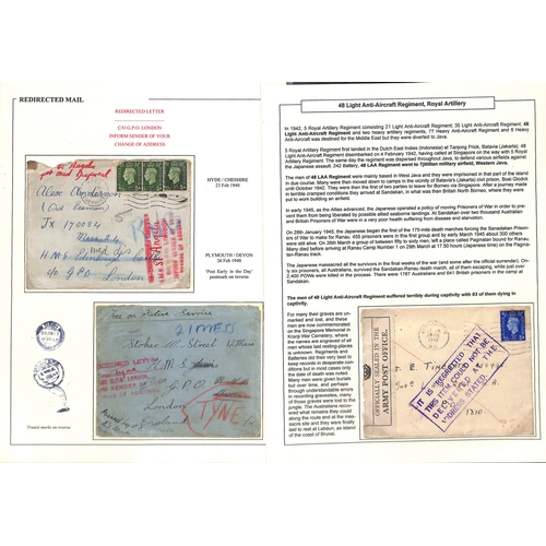 634 - Undelivered/Returned/Redirected. 1940-45 Covers and cards to British forces, most undelivered and re... 