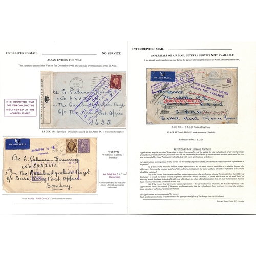 634 - Undelivered/Returned/Redirected. 1940-45 Covers and cards to British forces, most undelivered and re... 