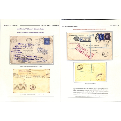 634 - Undelivered/Returned/Redirected. 1940-45 Covers and cards to British forces, most undelivered and re... 