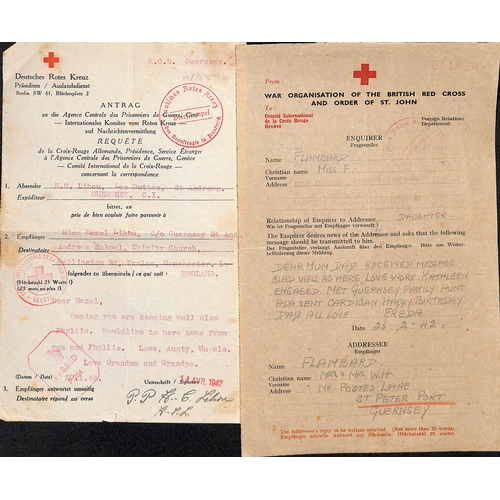 644 - Channel Islands. WW2 Red Cross message forms (9), occupation issue covers (43), ephemera, stamps, a ... 