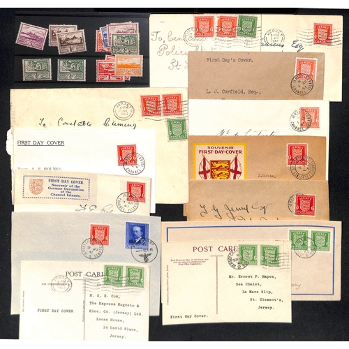 644 - Channel Islands. WW2 Red Cross message forms (9), occupation issue covers (43), ephemera, stamps, a ... 