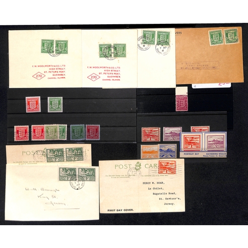 644 - Channel Islands. WW2 Red Cross message forms (9), occupation issue covers (43), ephemera, stamps, a ... 