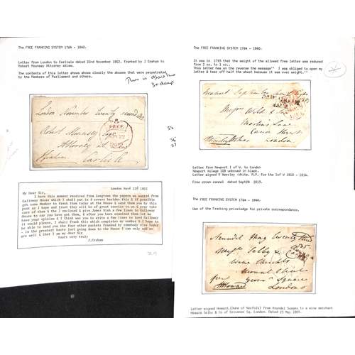 270 - 1793-1825 Entire letters, entires and letters (14) and fronts (2), various franking abuses including... 