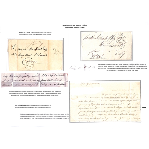 270 - 1793-1825 Entire letters, entires and letters (14) and fronts (2), various franking abuses including... 