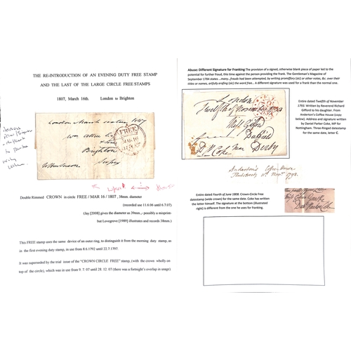 270 - 1793-1825 Entire letters, entires and letters (14) and fronts (2), various franking abuses including... 