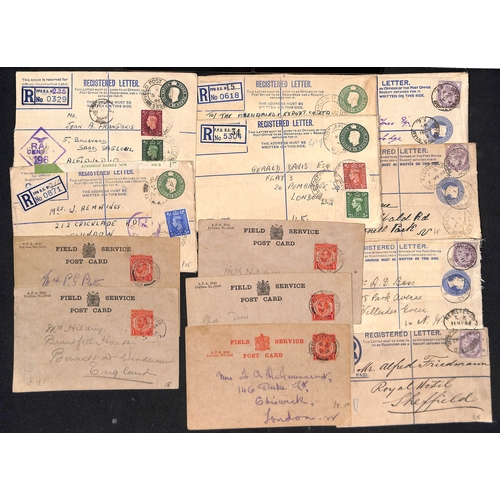 295 - QV-QEII Covers and cards including KGVI 3d and 4d Forces registration envelopes (8), unused QV ½... 