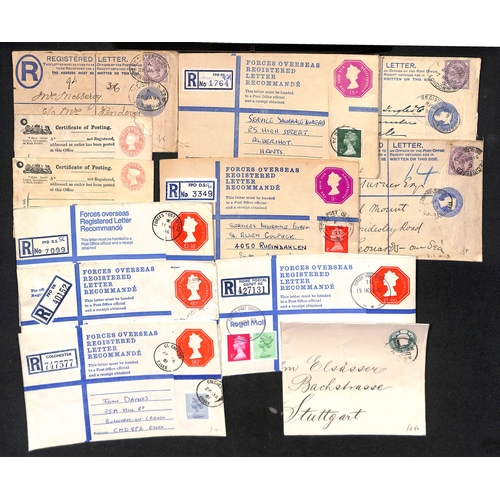 295 - QV-QEII Covers and cards including KGVI 3d and 4d Forces registration envelopes (8), unused QV ½... 