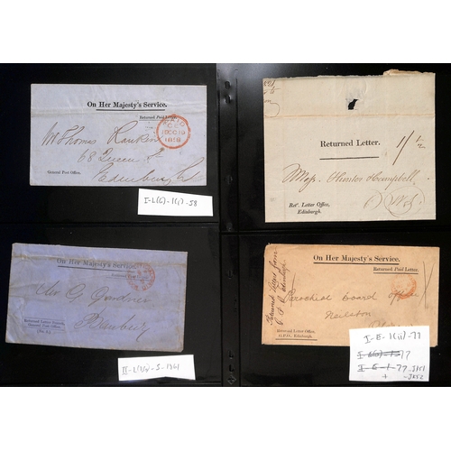 299 - 1821-1901 Returned Letter Office envelopes and lettersheets, all identified by type from the Snelson... 