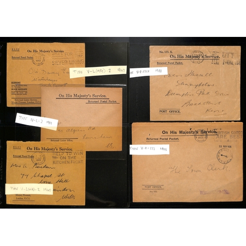 300 - 1901-76 Returned Letter Office envelopes (24) and a front including 1901 large blue Registered envel... 